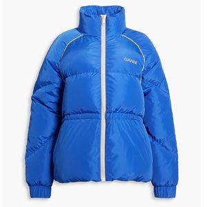 Ganni blue puffer jacket